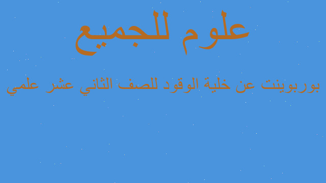 بوربوينت عن خلية الوقود للصف الثاني عشر علمي