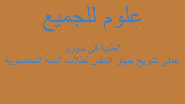 عملي تشريح جهاز التنفس لطلاب السنة التحضيرية الطبية في سوريا