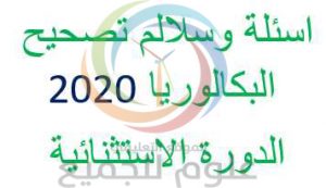 اسئلة وسلالم تصحيح البكالوريا 2020 الدورة الثانية الاستثنائية