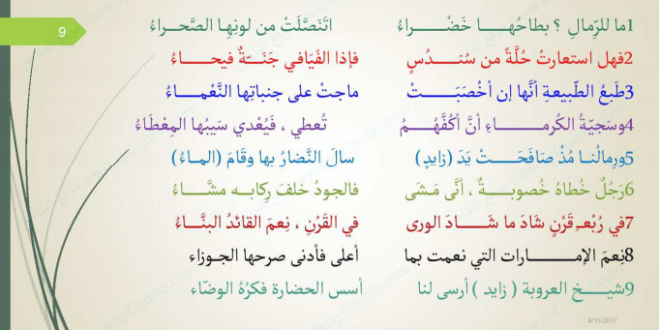مراجعة عربي عاشر الامارات