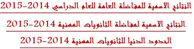 نتائج المفاضلة العامة سوريا 2014 – 2015 الاسمية 