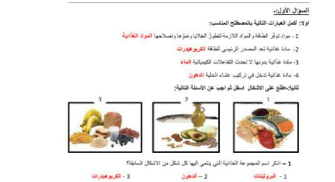 حل اسئلة العلوم للفصل الثاني لصف ثامن  في الامارات