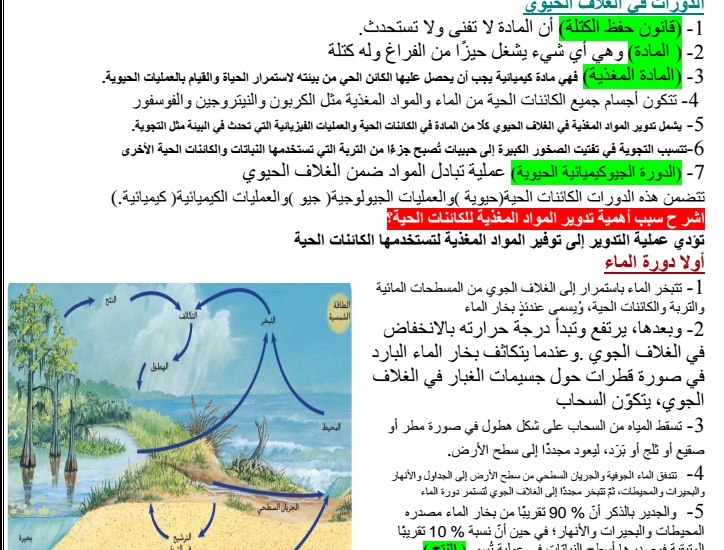 تلخيص لكتاب العلوم كامل   الفصل الثاني لصف  التاسع  في الامارات