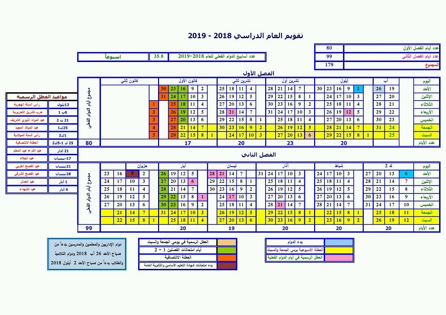 العام الدراسي 2018-2019م. 