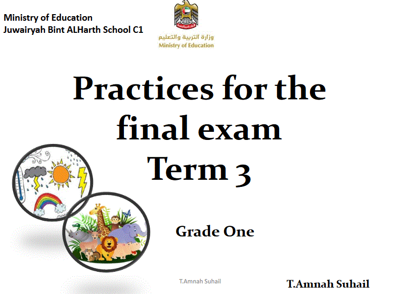Post image of practices for the final exam term 3