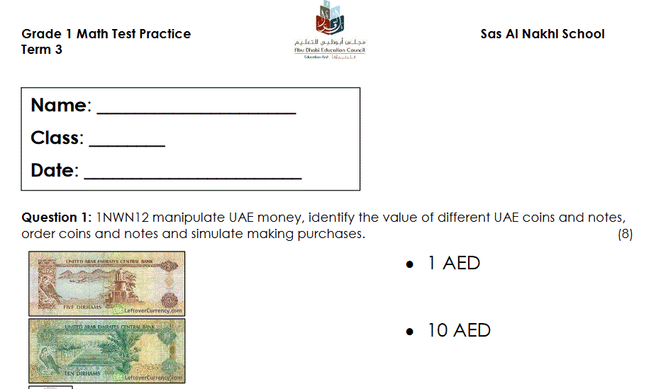 math revision grade one term 3 Post image of math revision grade one term 3