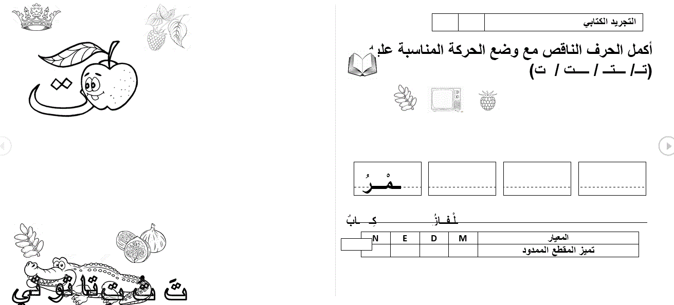 حرف التاء اللغة العربية الصف الاول Post image of حرف التاء اللغة العربية الصف الاول