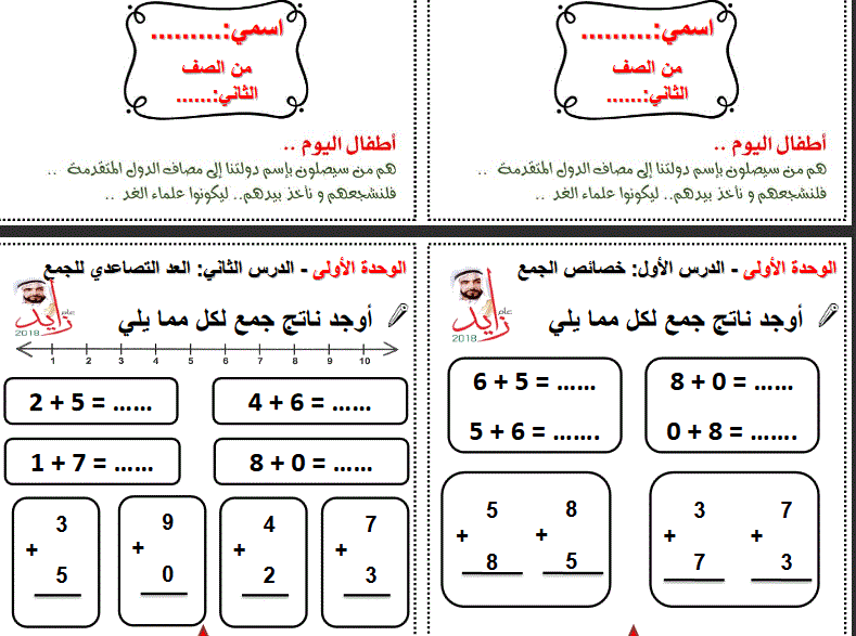 مذكرة الوحدة الاولى الصف الثاني الرياضيات Post image of مذكرة الوحدة الاولى الصف الثاني الرياضيات