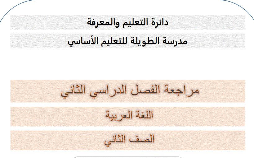مراجعة اللغة العربية للفصل الثاني الصف الثاني Post image of مراجعة اللغة العربية للفصل الثاني الصف الثاني