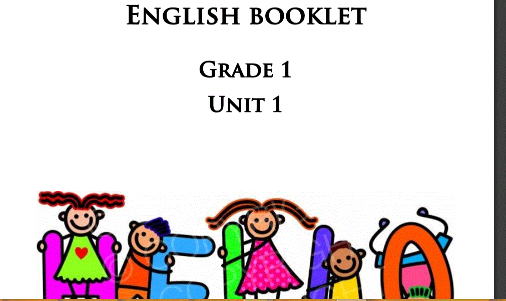 English booklet unit 1 grade 1 Post image of English booklet unit 1 grade 1