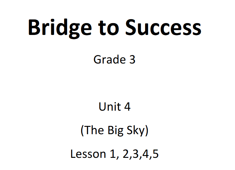 English unit 4 revision grade 3 Post image of English unit 4 revision grade 3