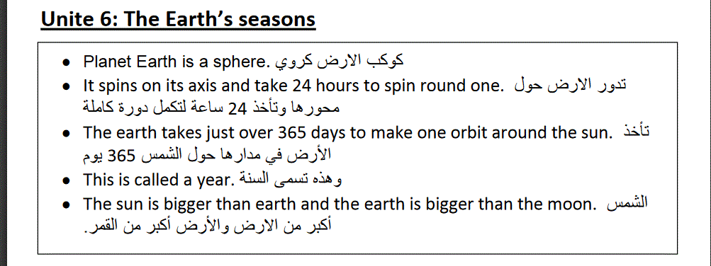 science unit 6 the earth seasons Post image of science unit 6 the earth seasons