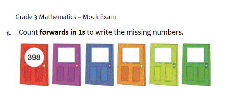 mathematics mock exam grade 3 Post image of mathematics mock exam grade 3