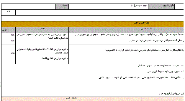 تحضير درس سورة عبس التربية الاسلامية الصف الخامس Post image of تحضير درس سورة عبس التربية الاسلامية الصف الخامس