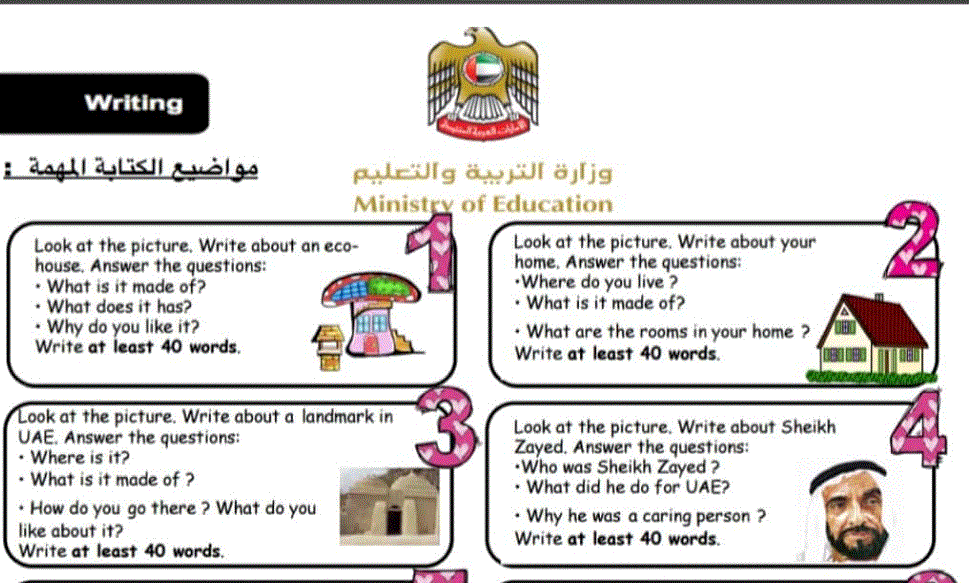 مواضيع الكتابة اللغة الانكليزية الصف الخامس Post image of مواضيع الكتابة اللغة الانكليزية الصف الخامس