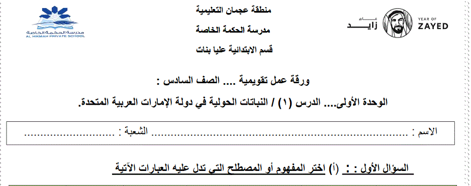 حل النباتات الحولية العلوم الصف السادس Post image of حل النباتات الحولية العلوم الصف السادس