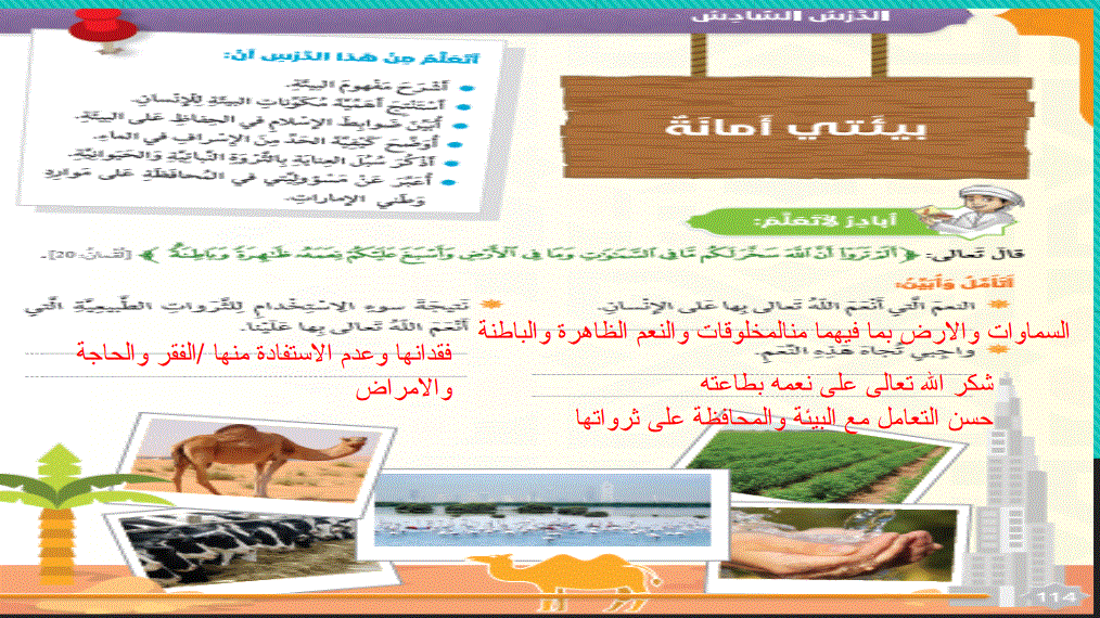 شرح درس بيئتك امانة التربية الاسلامية الصف السادس Post image of شرح درس بيئتك امانة التربية الاسلامية الصف السادس