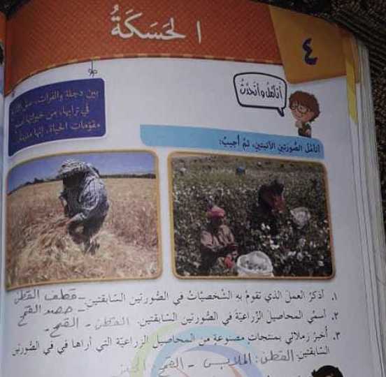 الصف الثالث اللغة العربية حل درس الحسكة