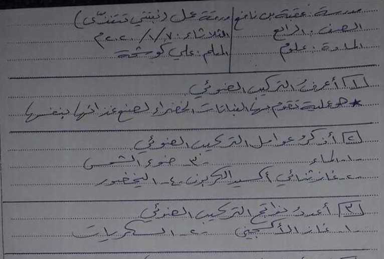 الصف الرابع العلوم ورقة عمل نبتتي تتغذى