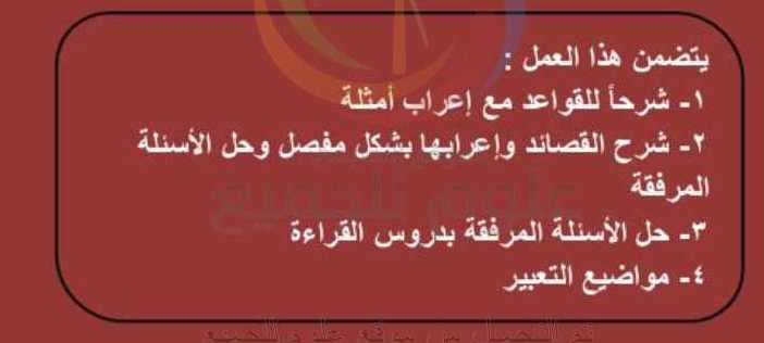 الصف السادس اللغة العربية حلول الفصل الثاني