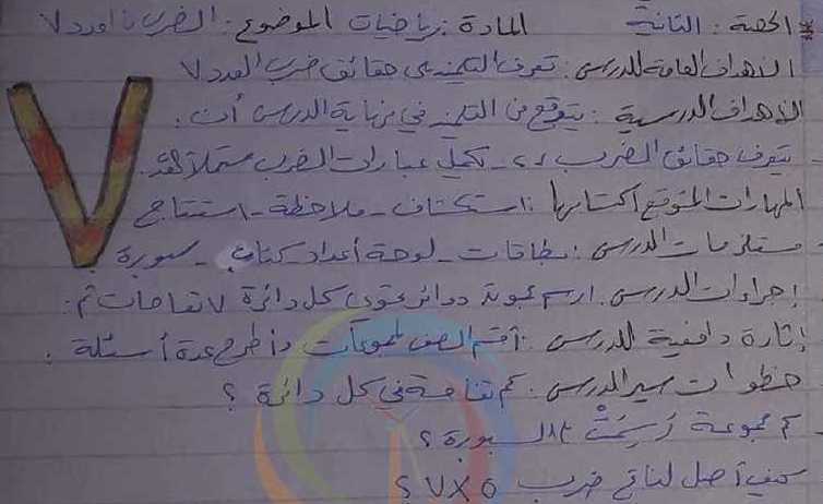 تحضير درس الضرب بالعدد 7  رياضيات الصف الثالث