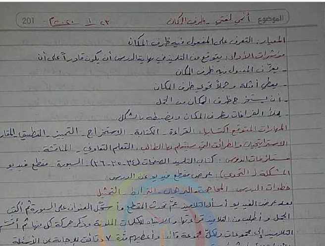 تحضير درس ظرف المكان أنمي لغتي الصف الثالث