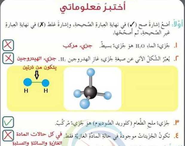 حل درس مركب وبسيط علوم الصف السادس
