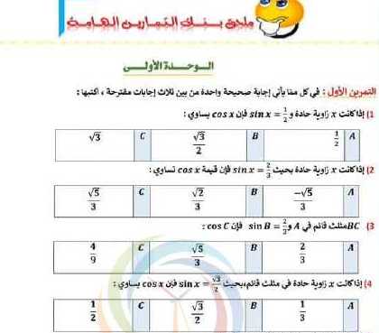 مـلـحــق الـوحـدة الأولى هـنـدســة الصف التاسع