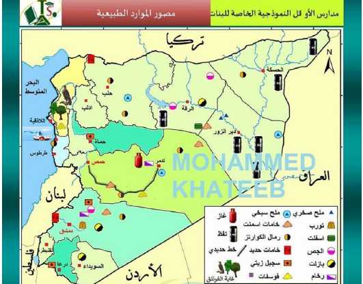 نماذج اجتماعيات تاسع سوريا 2021 - الصف التاسع مصور الموارد الطبيعية